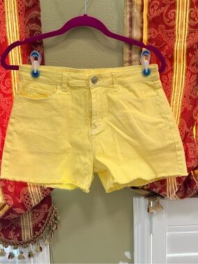 Peach Love California Bright Yellow Denim Cutoff Shorts
